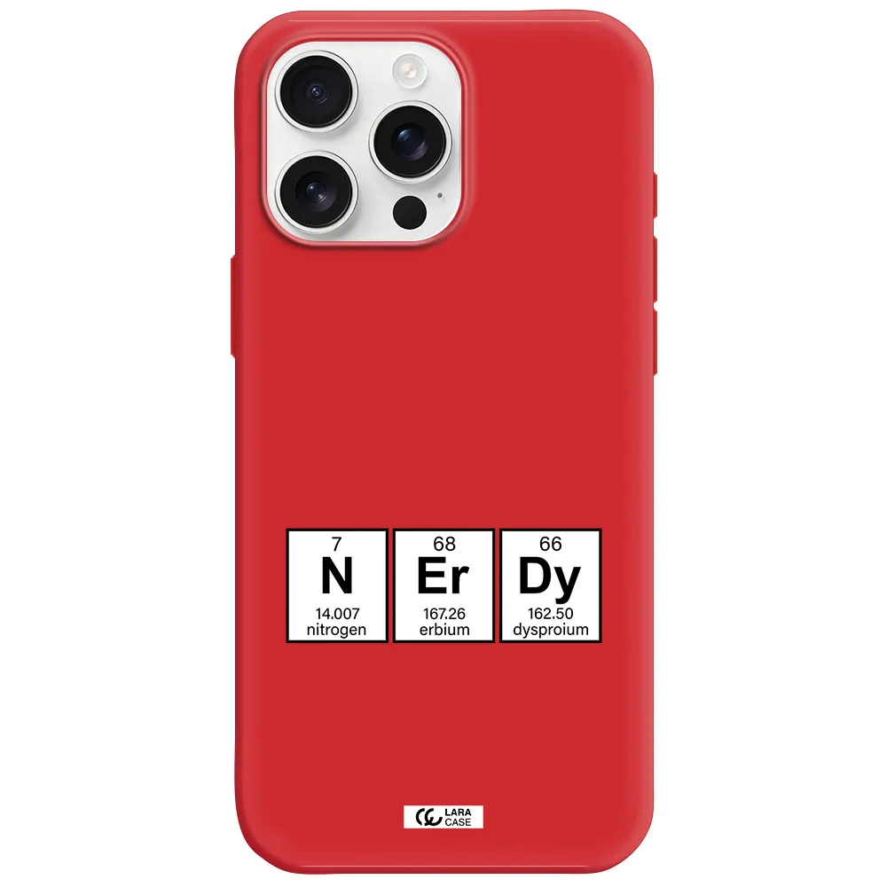 A Group Of Periodic Table Symbols Apple Iphone 16 Pro Max Silicone Imperial Red Case