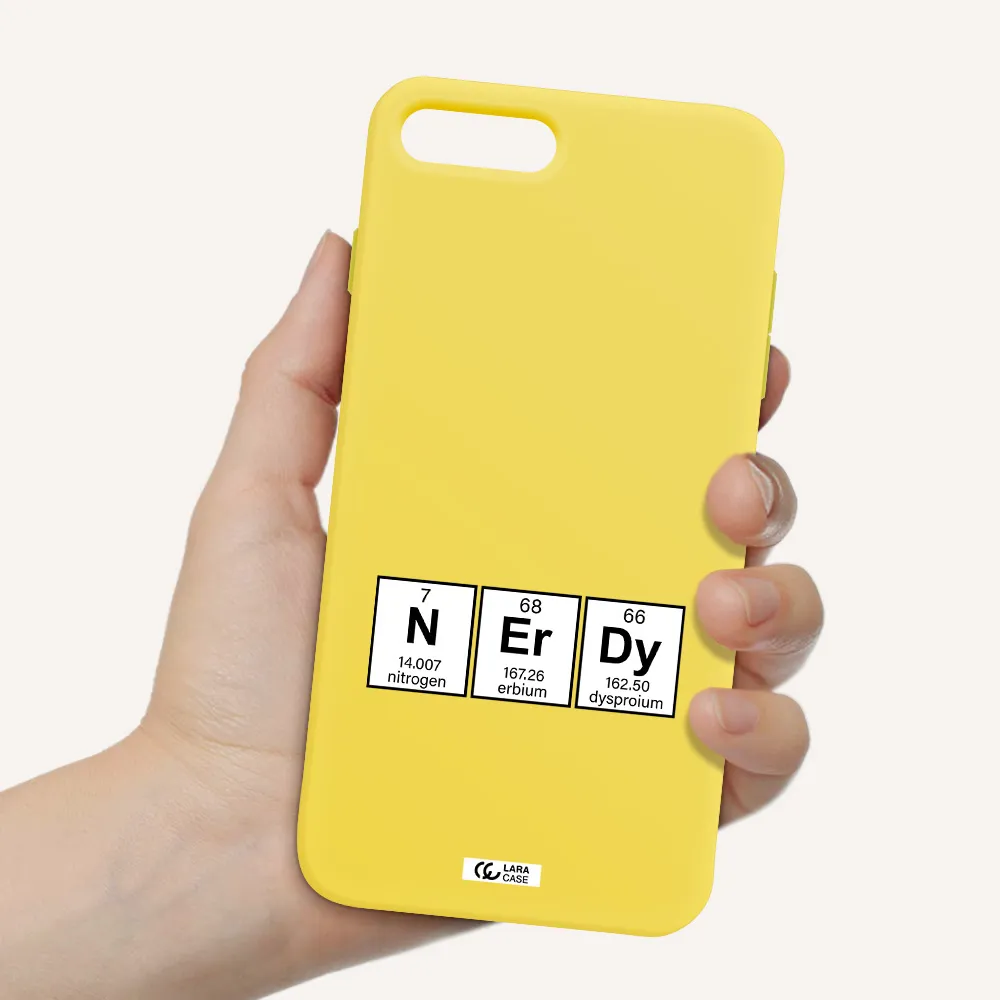 a group of periodic table symbols Apple iPhone 7 plus Silicone canary yellow Case