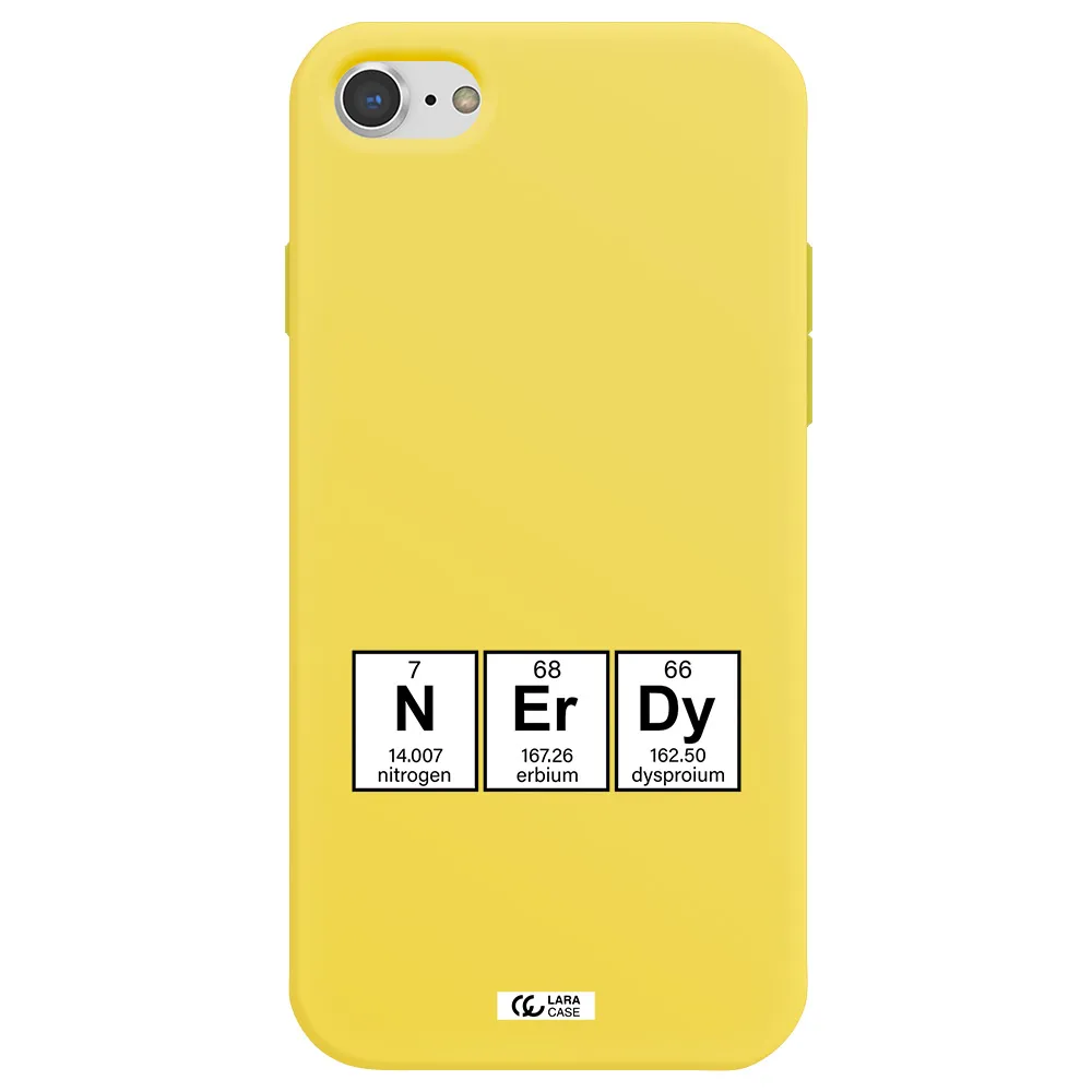 a group of periodic table symbols Apple iPhone 7 Silicone canary yellow Case