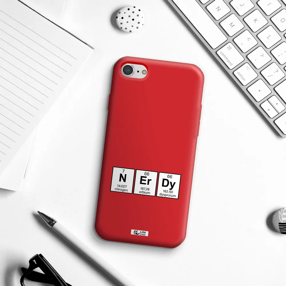 a group of periodic table symbols Apple iPhone 7 Silicone Imperial Red Case