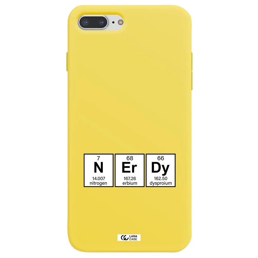 a group of periodic table symbols Apple iPhone 8 plus Silicone canary yellow Case