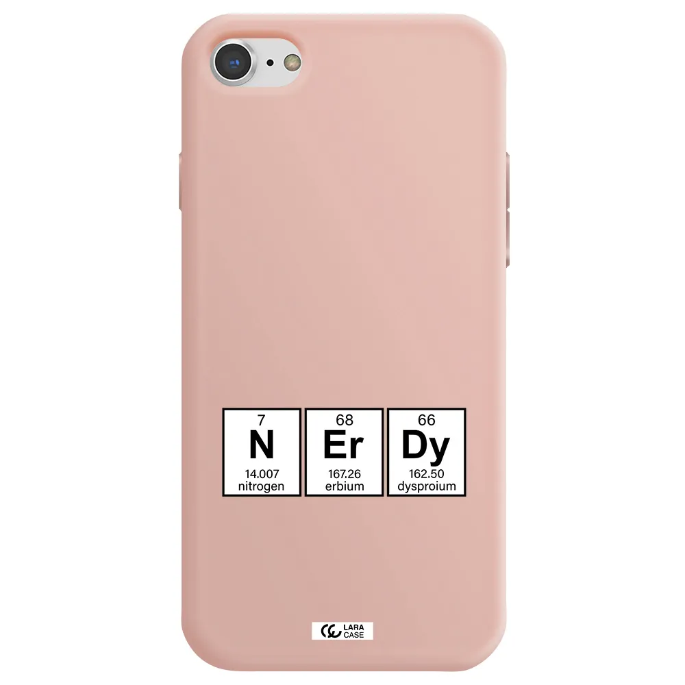 a group of periodic table symbols Apple iPhone 8 Silicone pastel pink Case