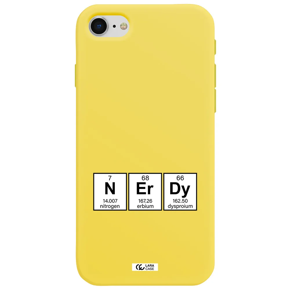 a group of periodic table symbols Apple iPhone se 2020 Silicone canary yellow Case