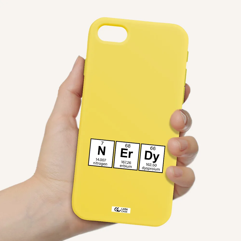 a group of periodic table symbols Apple iPhone se 2020 Silicone canary yellow Case