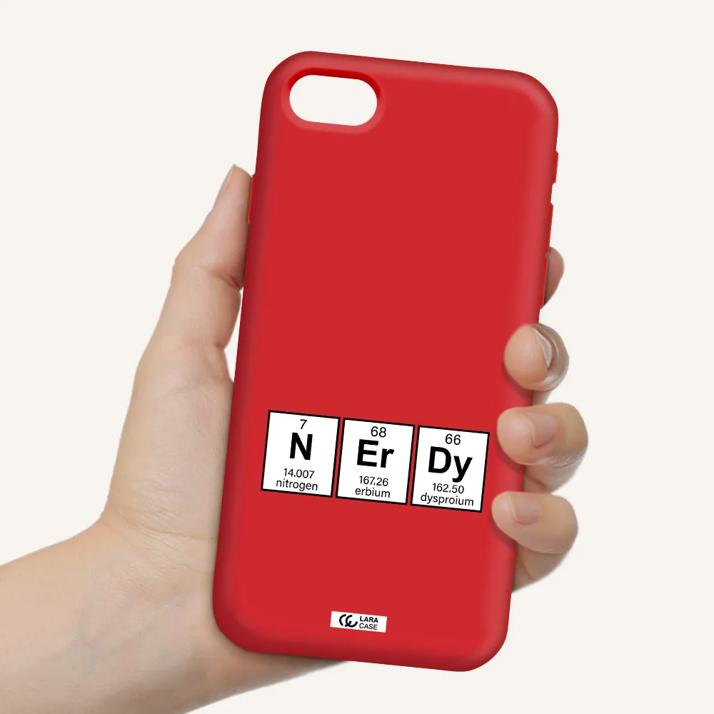 a group of periodic table symbols Apple iPhone se 2020 Silicone Imperial Red Case