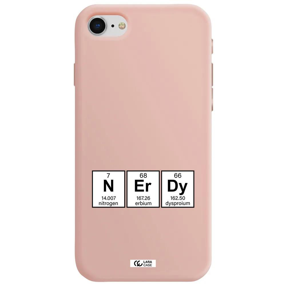 a group of periodic table symbols Apple iPhone se 2020 Silicone pastel pink Case