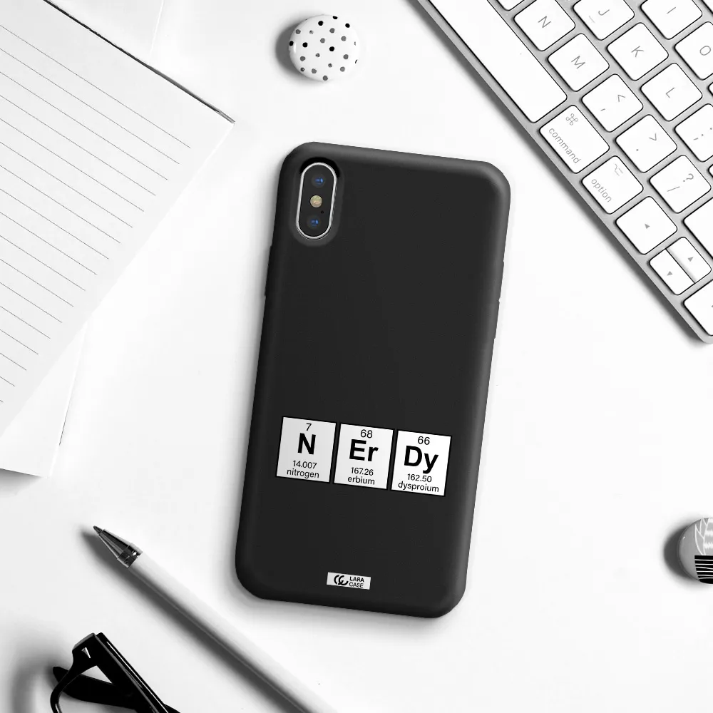 a group of periodic table symbols Apple iPhone X Silicone black Case