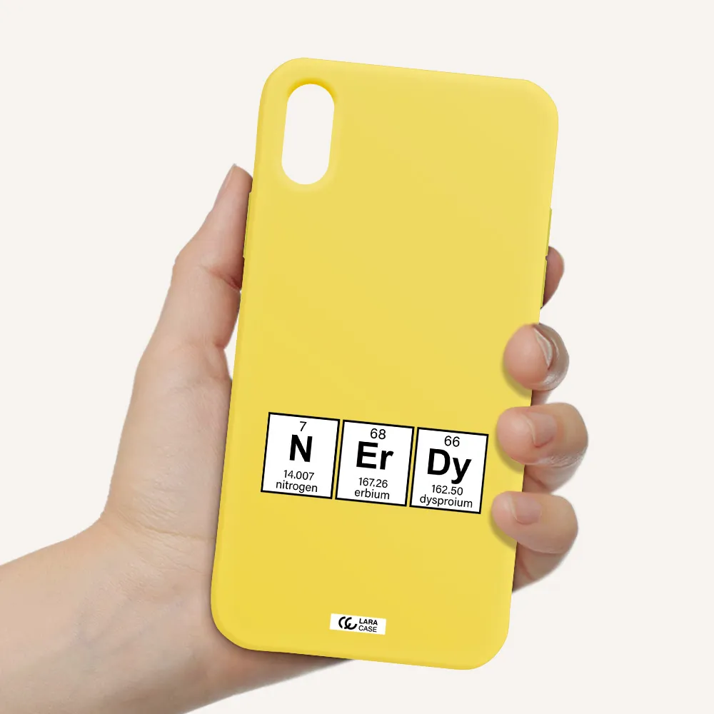 a group of periodic table symbols Apple iPhone X Silicone canary yellow Case