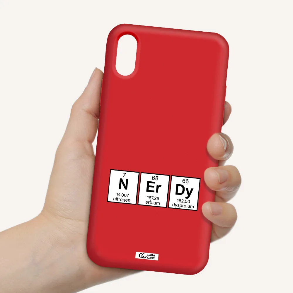 a group of periodic table symbols Apple iPhone X Silicone Imperial Red Case