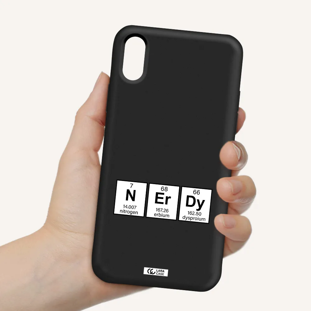 a group of periodic table symbols Apple iPhone XS Silicone black Case