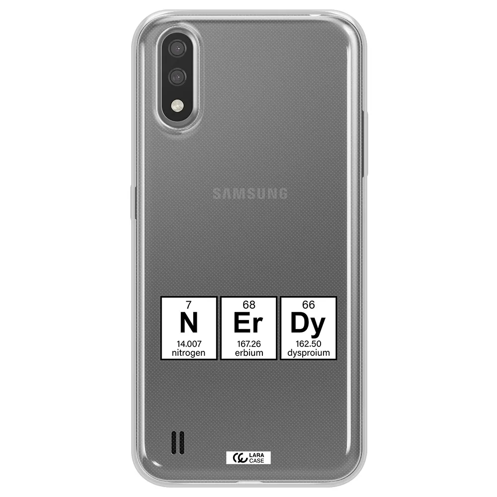 a group of periodic table symbols Samsung A01 Clear TPU Case