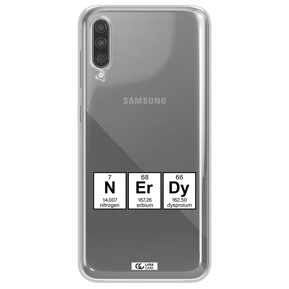 a group of periodic table symbols Samsung A30S Clear TPU Case