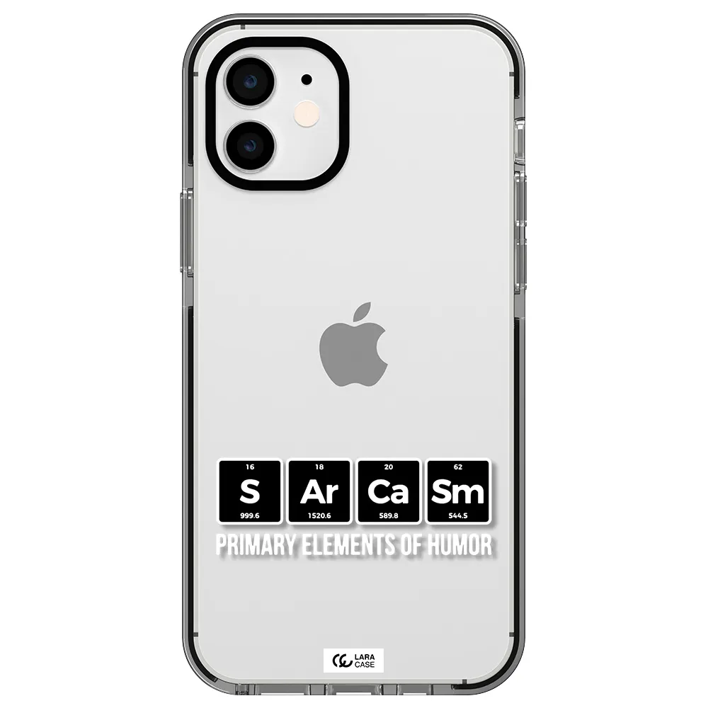 a group of black square letters with white text Apple iPhone 11 impact black border Case