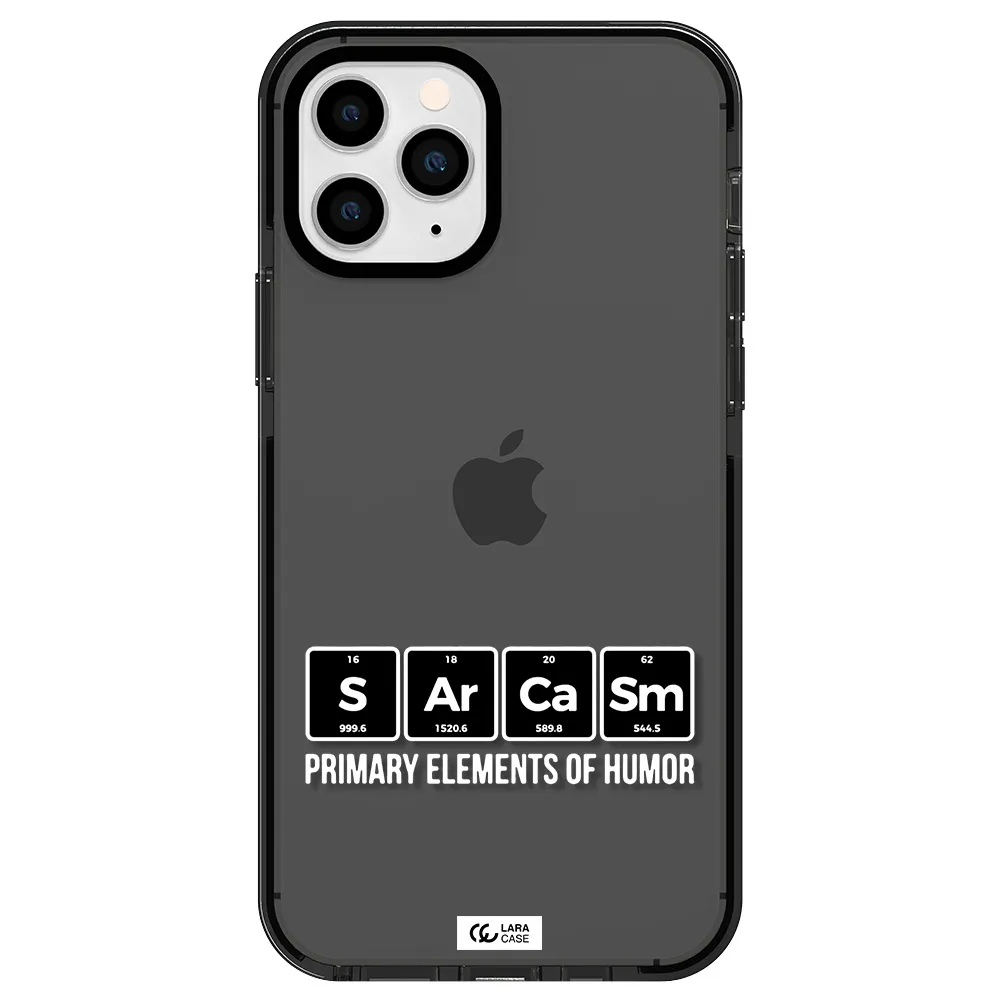 a group of black square letters with white text Apple iPhone 11 pro max impact Smoke Black Case