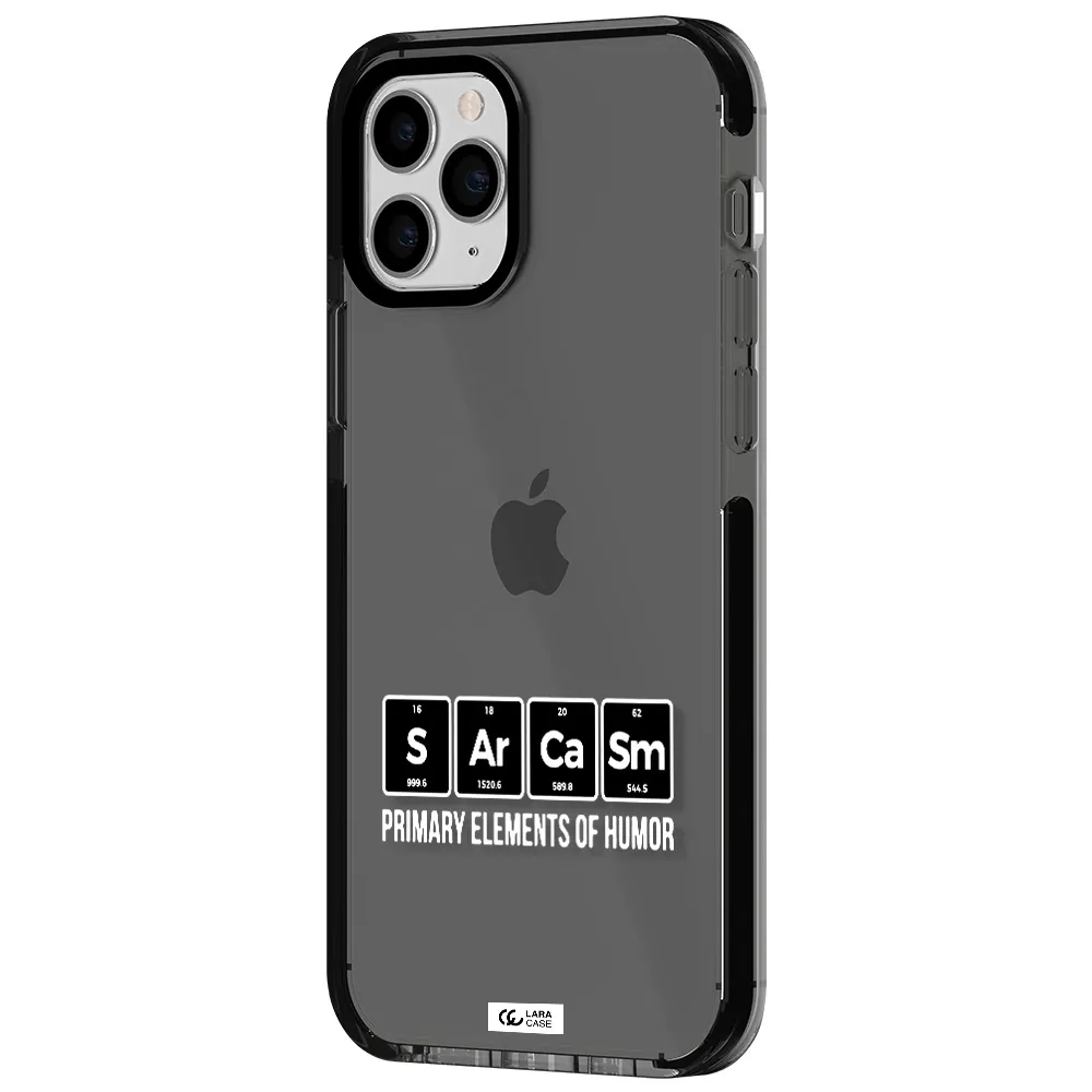 a group of black square letters with white text Apple iPhone 11 pro max impact Smoke Black Case