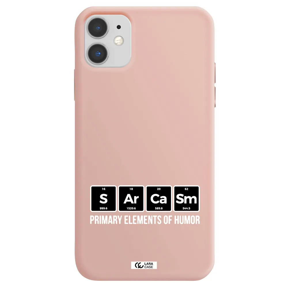 a group of black square letters with white text Apple iPhone 11 Silicone pastel pink Case