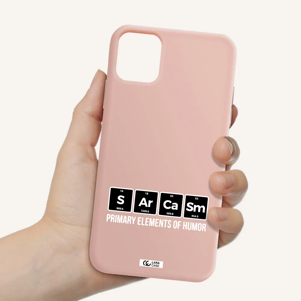 a group of black square letters with white text Apple iPhone 11 Silicone pastel pink Case