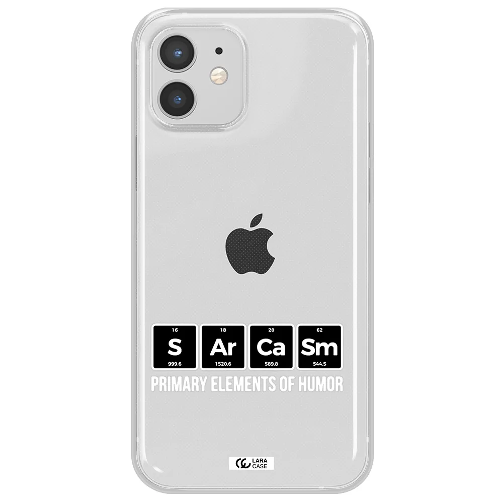a group of black square letters with white text Apple iPhone 12 Clear TPU Case