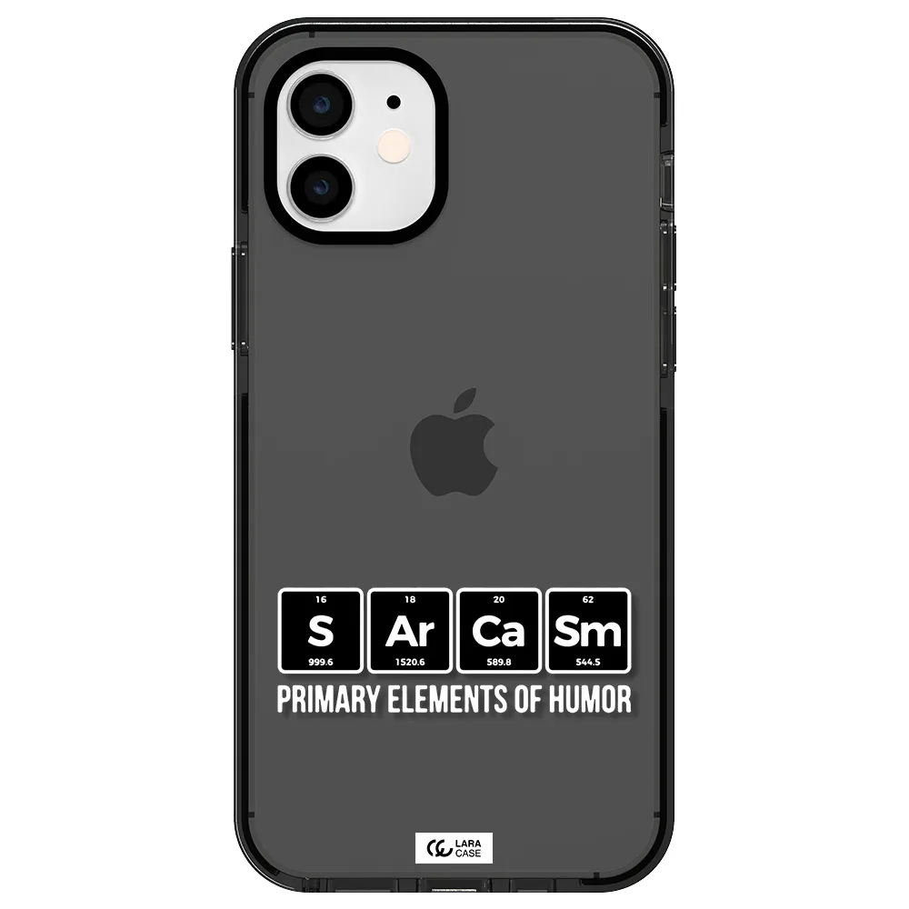 a group of black square letters with white text Apple iPhone 12 impact Smoke Black Case