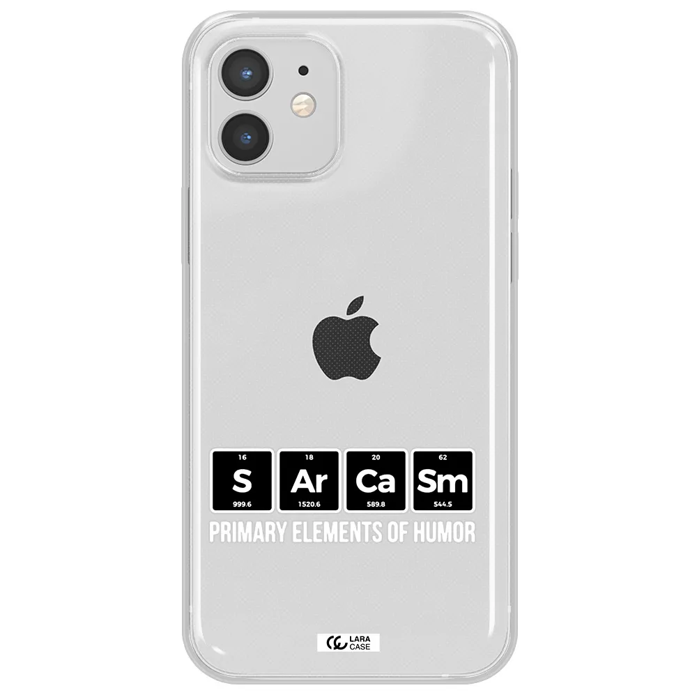 a group of black square letters with white text Apple iPhone 12 mini Clear TPU Case