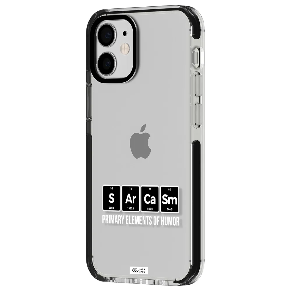 a group of black square letters with white text Apple iPhone 12 mini impact black border Case
