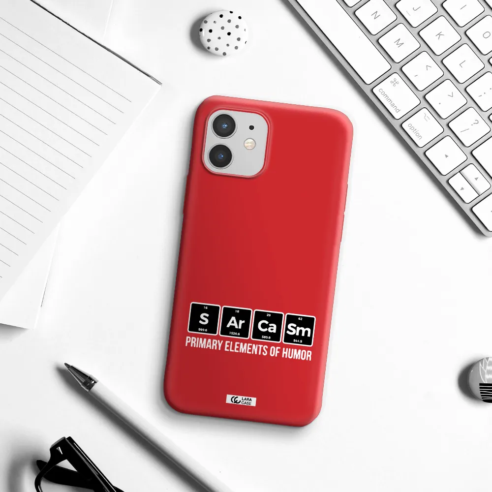 a group of black square letters with white text Apple iPhone 12 mini Silicone Imperial Red Case