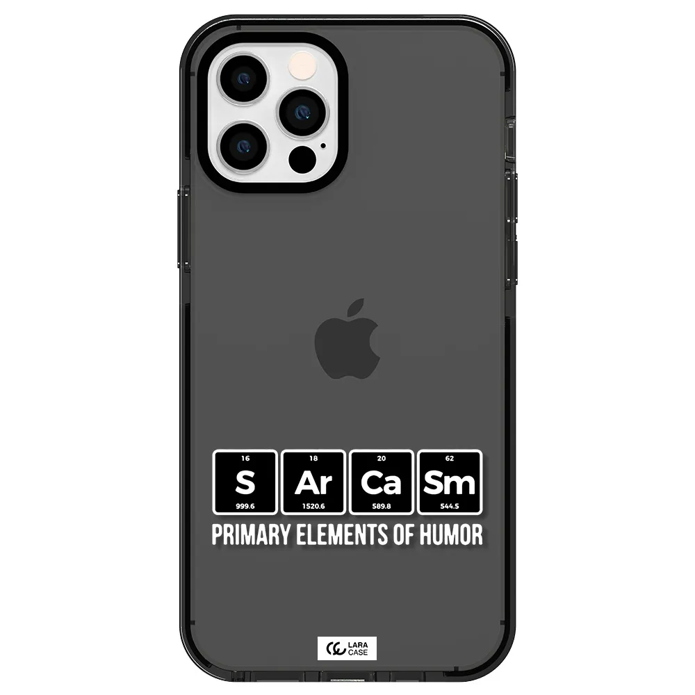 a group of black square letters with white text Apple iPhone 12 pro impact Smoke Black Case