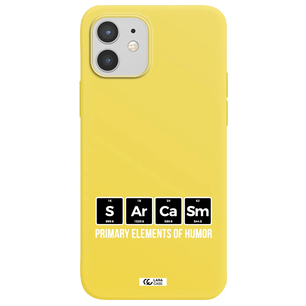a group of black square letters with white text Apple iPhone 12 Silicone canary yellow Case