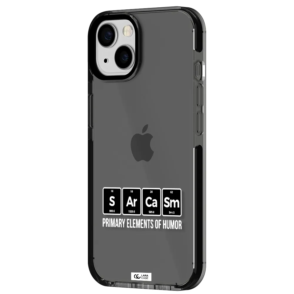 a group of black square letters with white text Apple iPhone 13 impact Smoke Black Case