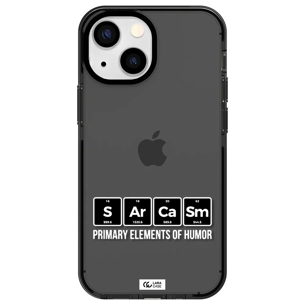 a group of black square letters with white text Apple iPhone 13 mini impact Smoke Black Case