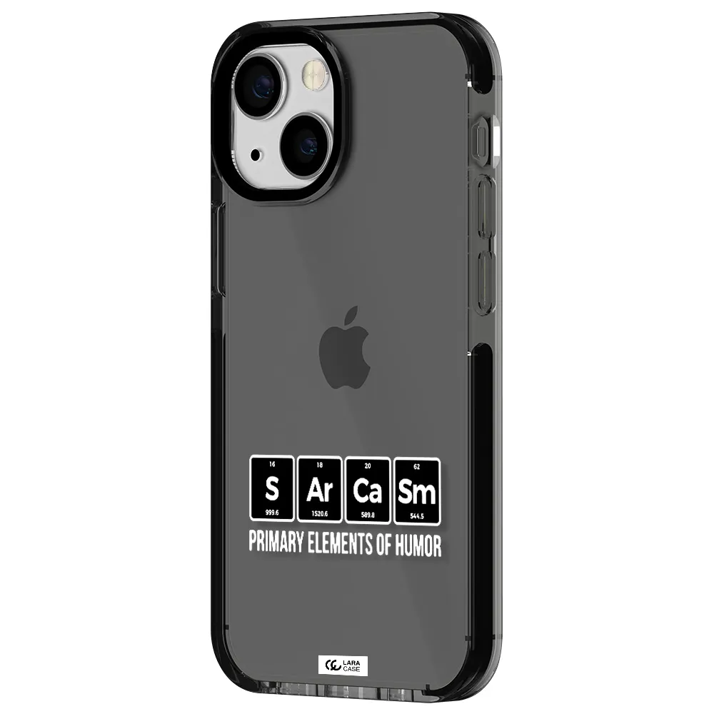a group of black square letters with white text Apple iPhone 13 mini impact Smoke Black Case