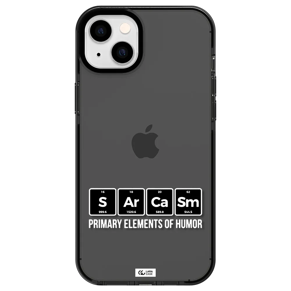 a group of black square letters with white text Apple iPhone 14 plus impact Smoke Black Case