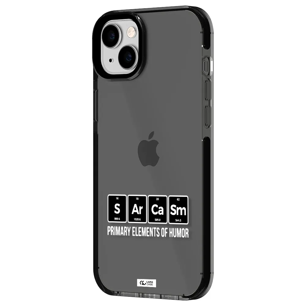 a group of black square letters with white text Apple iPhone 14 plus impact Smoke Black Case