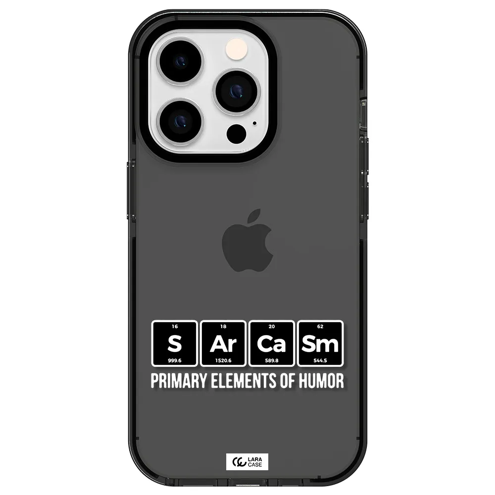 a group of black square letters with white text Apple iPhone 14 pro impact Smoke Black Case