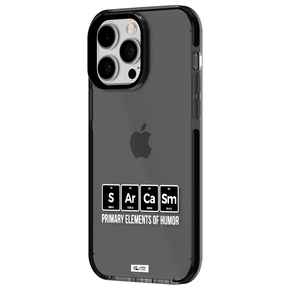 a group of black square letters with white text Apple iPhone 15 Pro impact Smoke Black Case