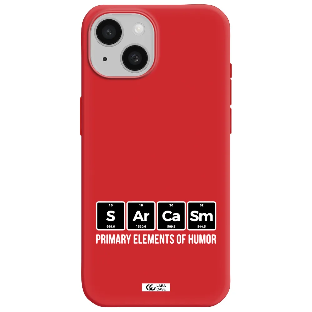 A Group Of Black Square Letters With White Text Apple Iphone 15 Silicone Imperial Red Case