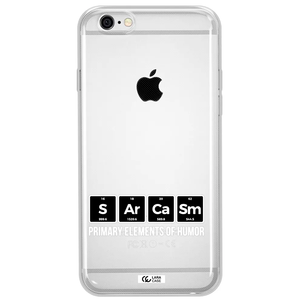 a group of black square letters with white text Apple iPhone 6 Clear TPU Case