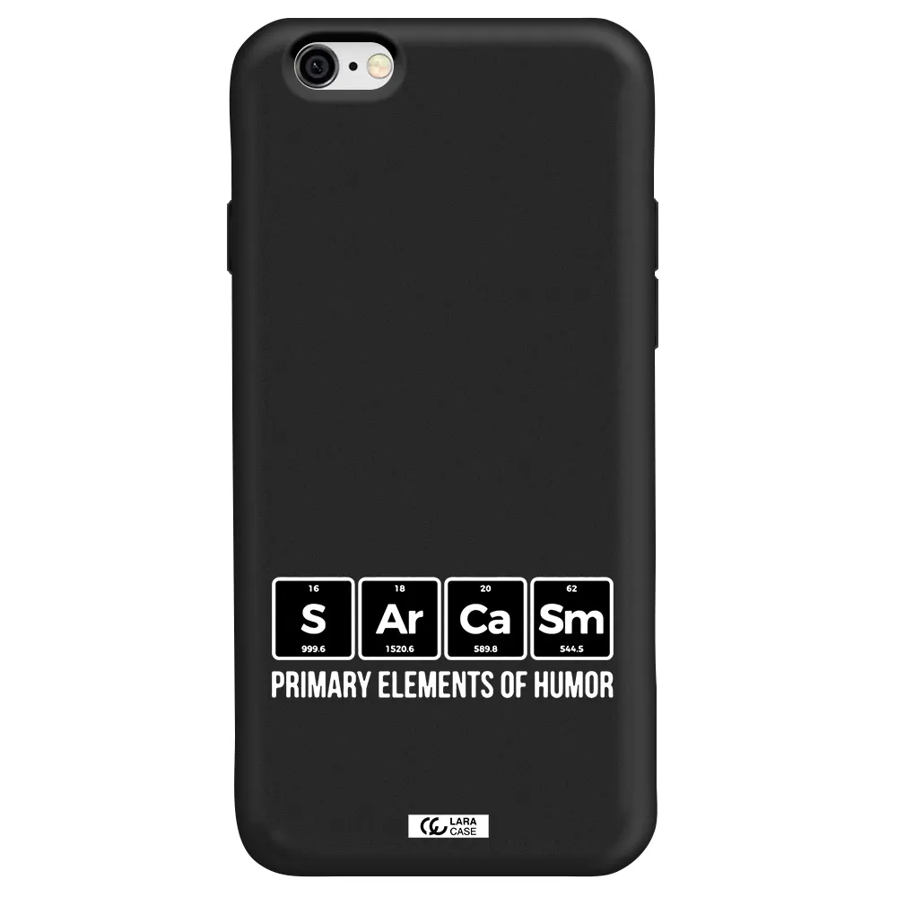 a group of black square letters with white text Apple iPhone 6 Silicone black Case