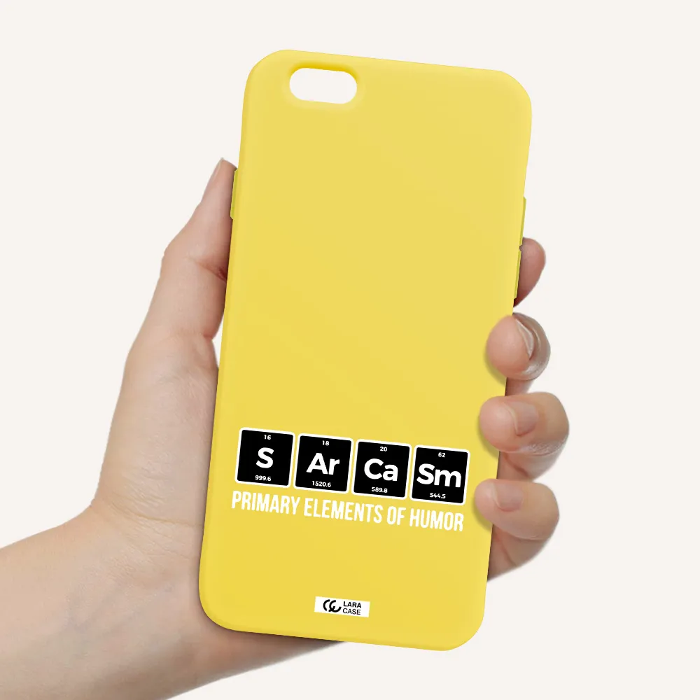 a group of black square letters with white text Apple iPhone 6 Silicone canary yellow Case