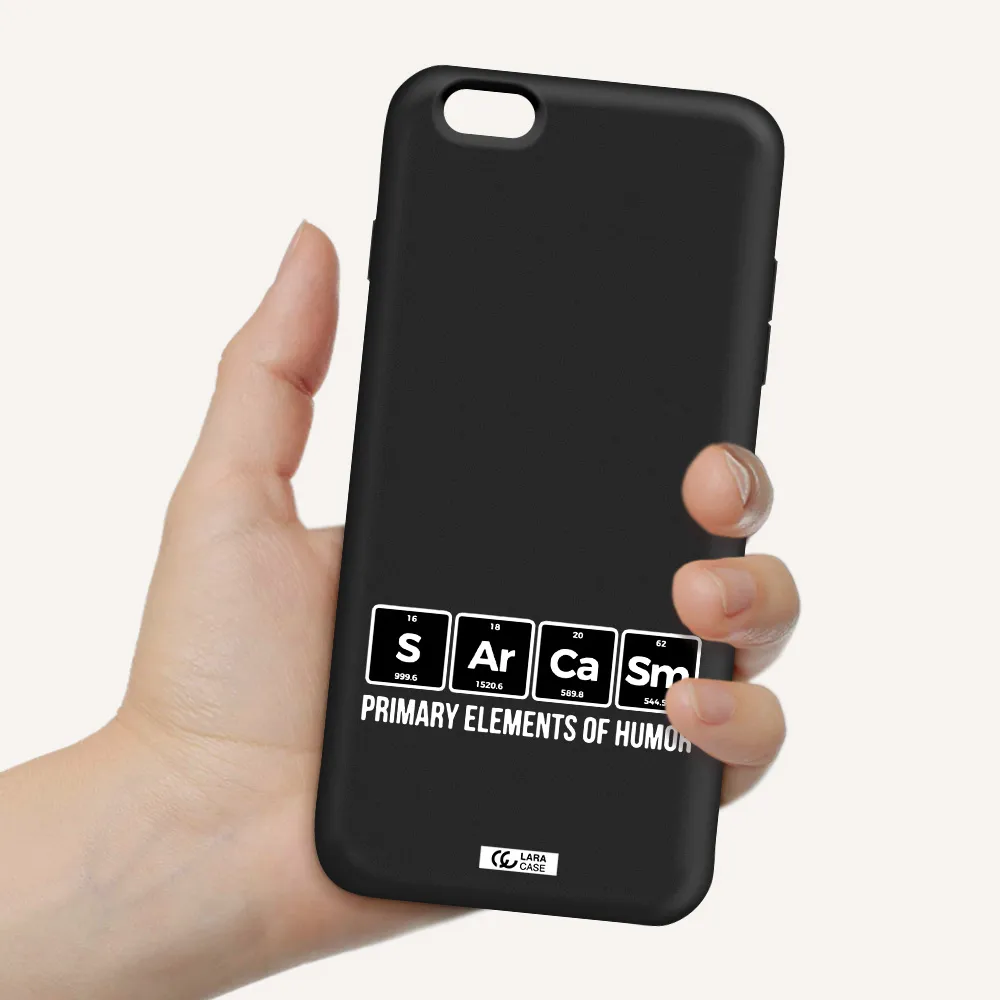 a group of black square letters with white text Apple iPhone 6S Silicone black Case