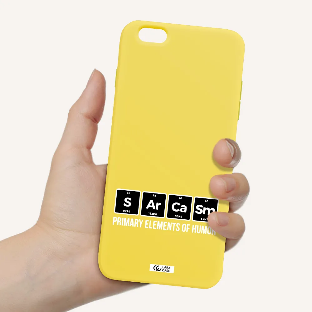 a group of black square letters with white text Apple iPhone 6S Silicone canary yellow Case