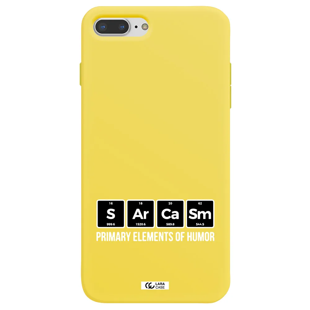 a group of black square letters with white text Apple iPhone 7 plus Silicone canary yellow Case