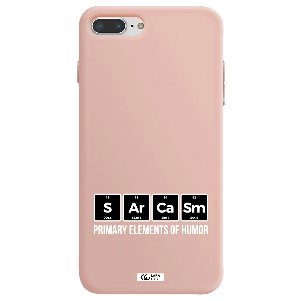 a group of black square letters with white text Apple iPhone 7 plus Silicone pastel pink Case