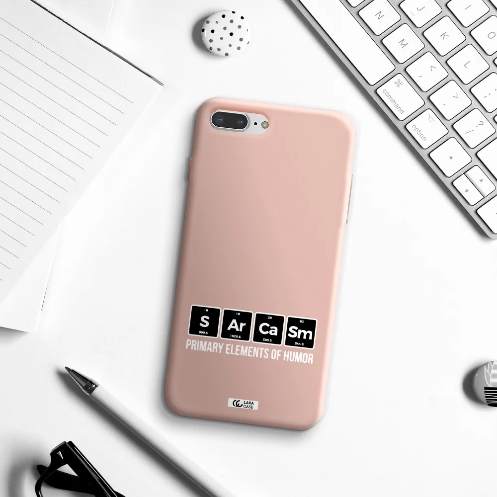 a group of black square letters with white text Apple iPhone 7 plus Silicone pastel pink Case