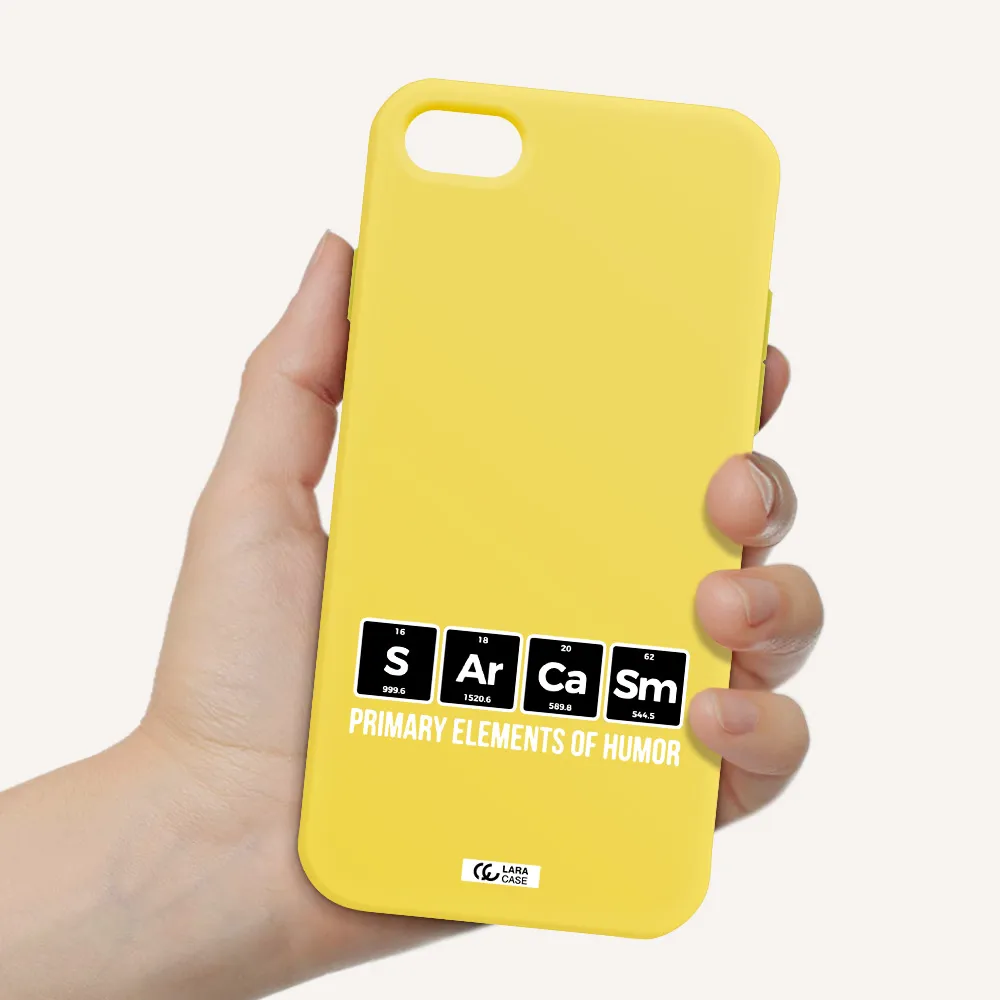 a group of black square letters with white text Apple iPhone 7 Silicone canary yellow Case