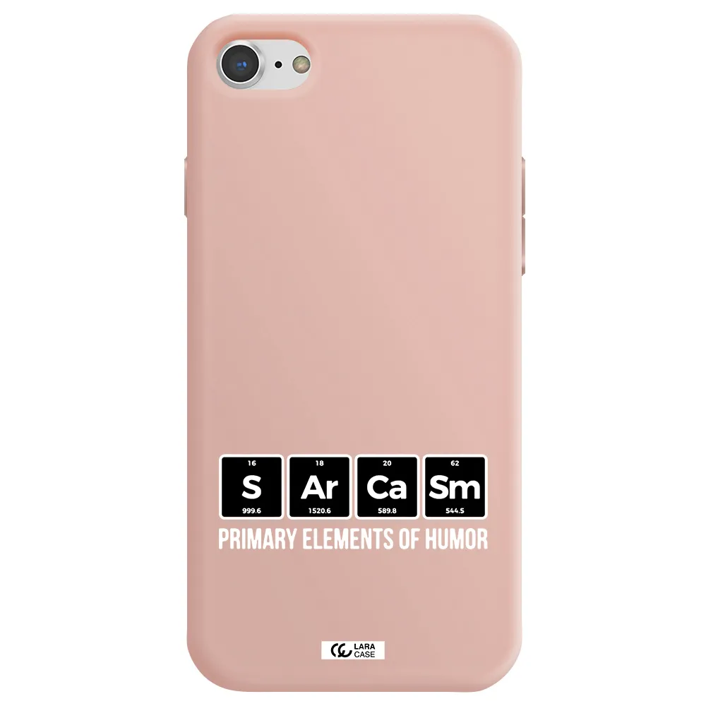 a group of black square letters with white text Apple iPhone 7 Silicone pastel pink Case