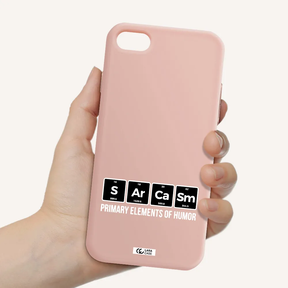 a group of black square letters with white text Apple iPhone 7 Silicone pastel pink Case
