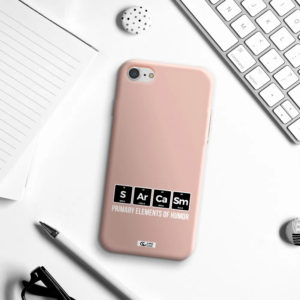 a group of black square letters with white text Apple iPhone 7 Silicone pastel pink Case