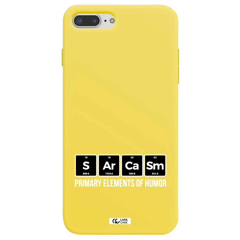 a group of black square letters with white text Apple iPhone 8 plus Silicone canary yellow Case