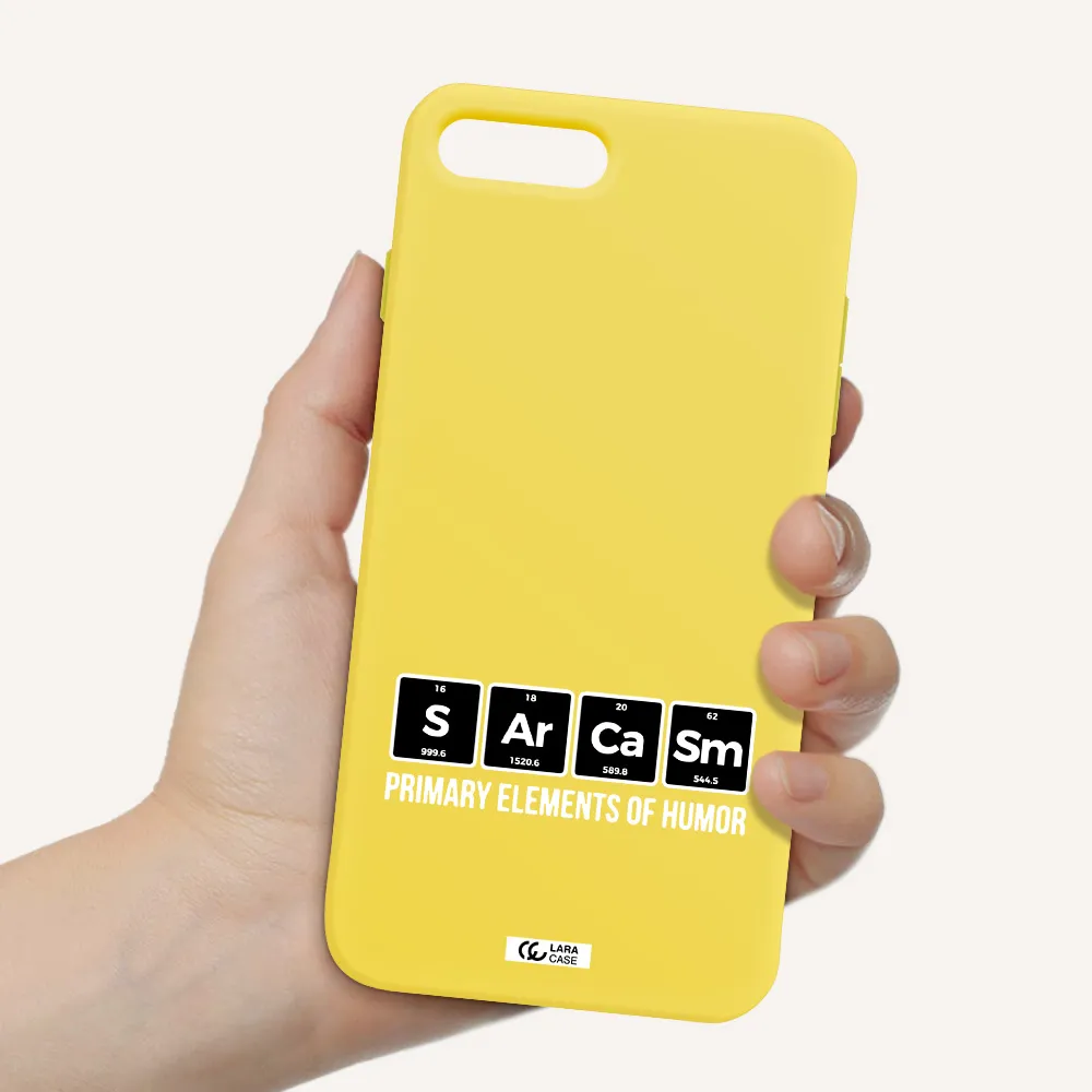a group of black square letters with white text Apple iPhone 8 plus Silicone canary yellow Case